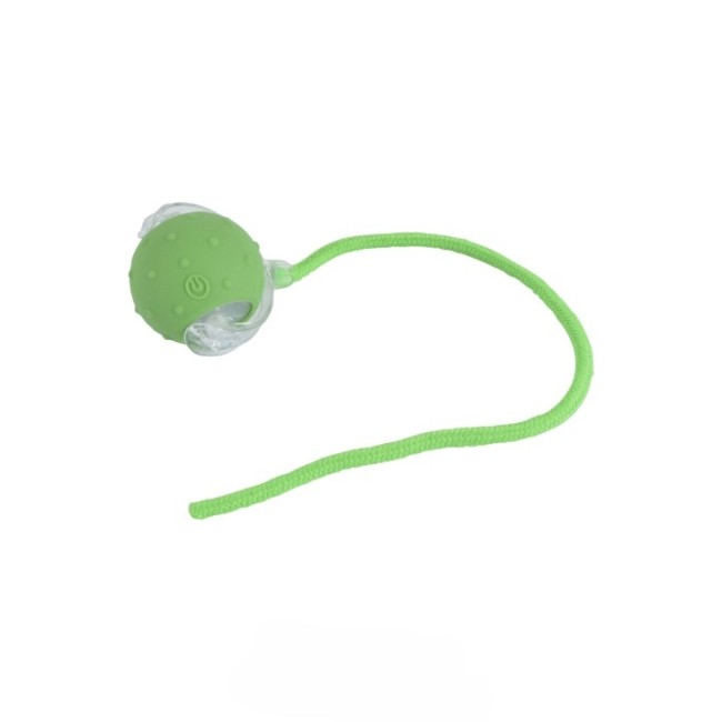 Balle interactive USB sonore verte pour chat 5,5 cm