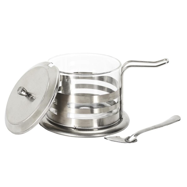 Distributeur de parmesan 20 cl inox et verre | Irisia Maison