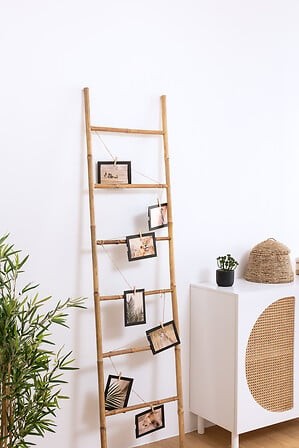 Échelle décorative bambou naturel 190×50 cm pour intérieur