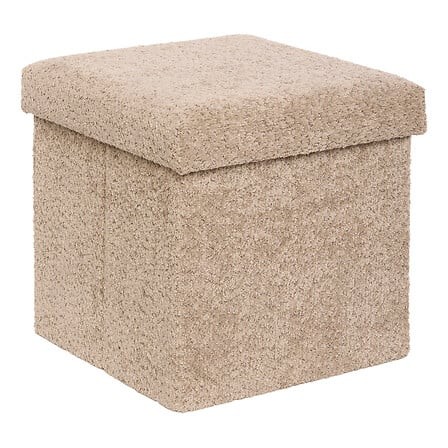 pouf pliant Soana taupe 38 cm assise d'appoint