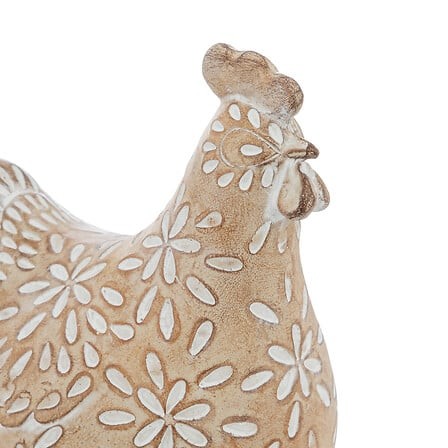 Poule déco en résine beige 20 cm figurine décoration intérieur