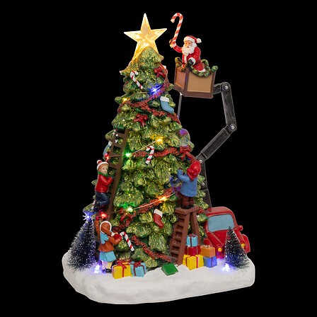 Village de Noël Père Noël nacelle 23 LED 39 cm | Irisia Maison