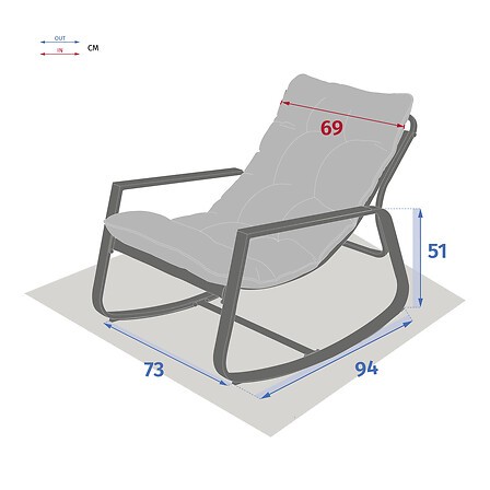 Fauteuil à bascule Felinio taupe Hespéride extérieur jardin terrasse