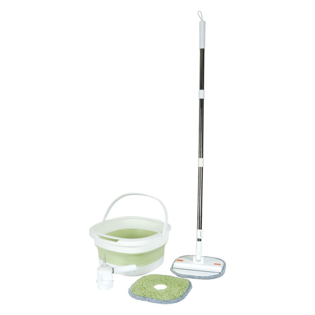 Kit Spin Mop seau 3,8 L 2 mops microfibre | Irisia Maison