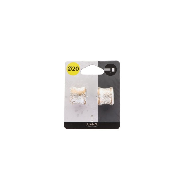 Lot de 2 embouts tringle à rideaux Ø20 mm blanc or