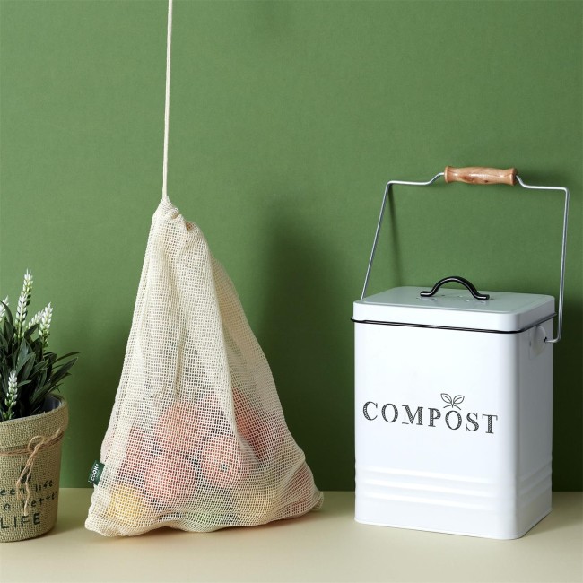 Poubelle de compostage inox 5 L avec filtre | Irisia Maison