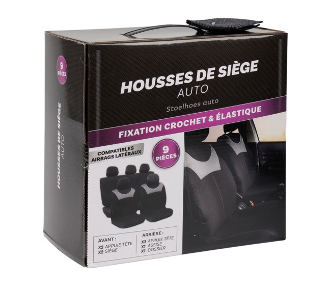 Housses siège voiture 9 pièces polyester | Irisia Maison