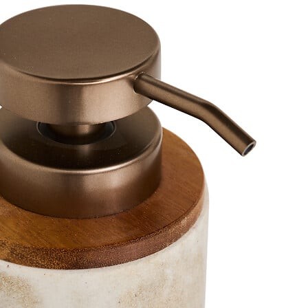 Distributeur de savon résine beige organiseur évier H 18,8 cm Distributeur de savon résine beige organiseur évier H 18,8 cm