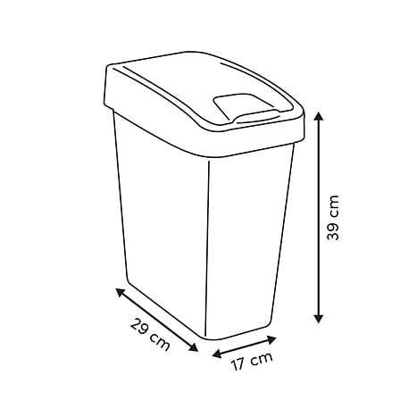 Poubelle 10 L plastique recyclé 2 ouvertures