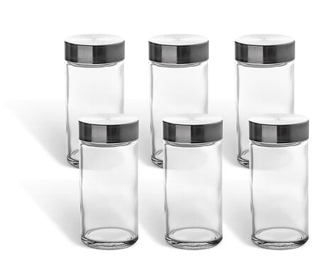 Lot de 6 pots à épices en verre 80 ml