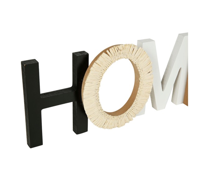 mot deco home bois raphia 38cm decoration murale naturelle bohème