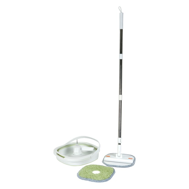 Kit Spin Mop seau 3,8 L 2 mops microfibre | Irisia Maison
