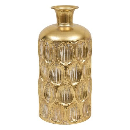 vase en métal strié doré haut 41 cm