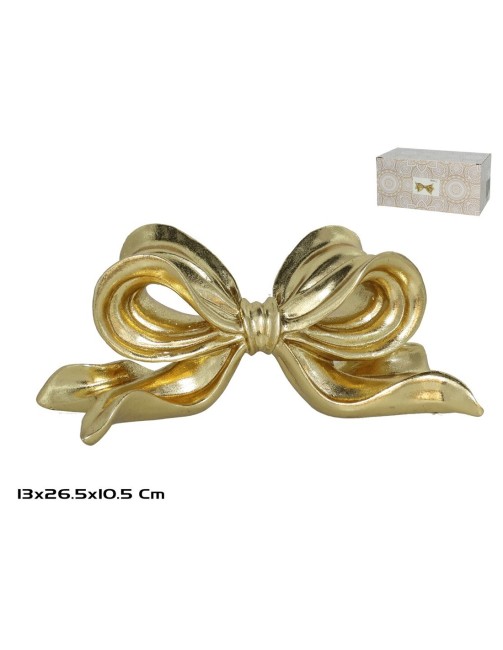 Figurine déco dorée avec nœud 26,5 × 13 × 10,5 cm – style chic