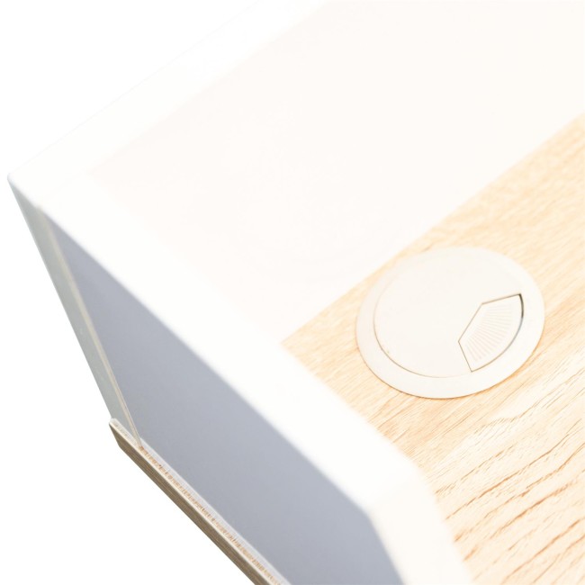 Bureau compact 90x50 cm blanc gris petit espace rangement