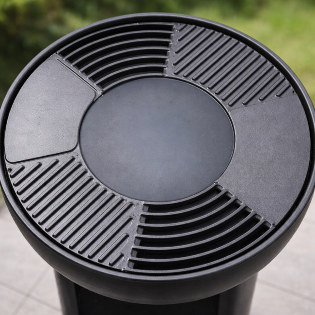 Brasero barbecue Ø61 cm avec support bûches – chauffage extérieur Brasero barbecue 61 cm avec rangement bûches extérieur jardin