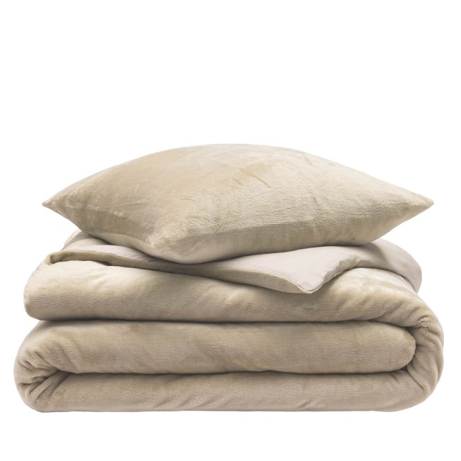 Parure de lit sable microflanelle 240 x 220 cm | Irisia Maison Parure de lit sable microflanelle 240 x 220 cm | Irisia Maison