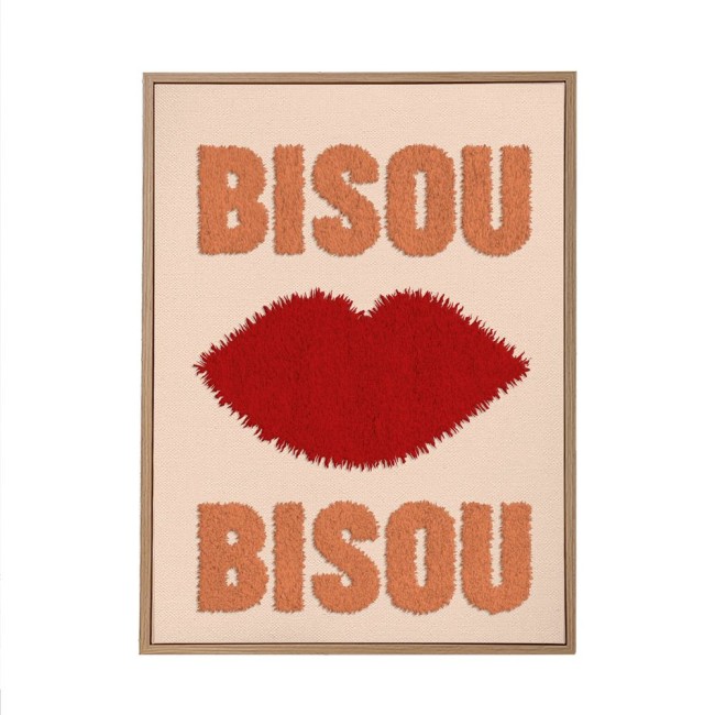 Toile Tuftée Bisous Bisous 30 × 40 cm | Irisia Maison