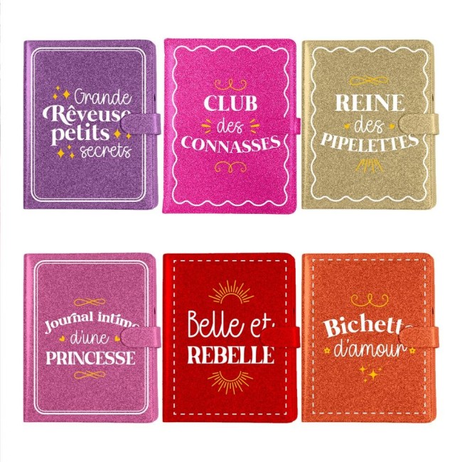 carnet paillettes brillant fantaisie notes A5