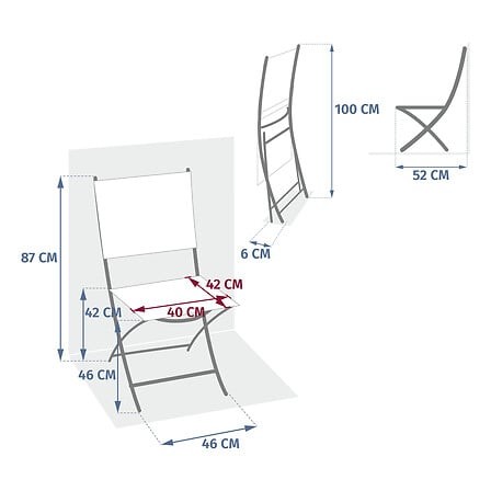 Chaise pliante Modula acajou en métal et texaline – chaise de jardin