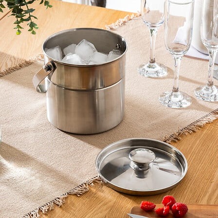 Seau à glace double finition inox