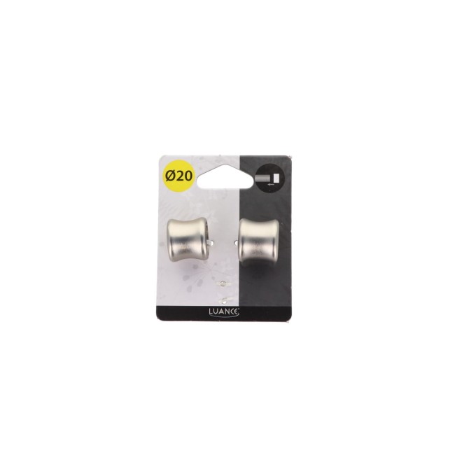Lot de 2 embouts tringle à rideaux Ø20 mm argent mat