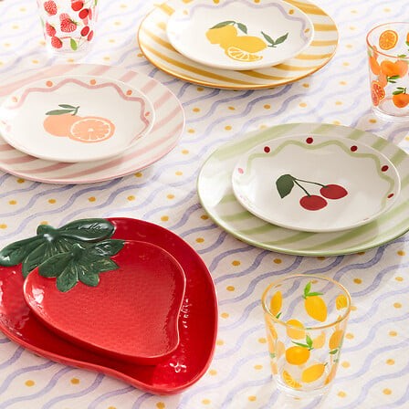 coupelle fraise dolomite rouge 21 cm deco table fruit