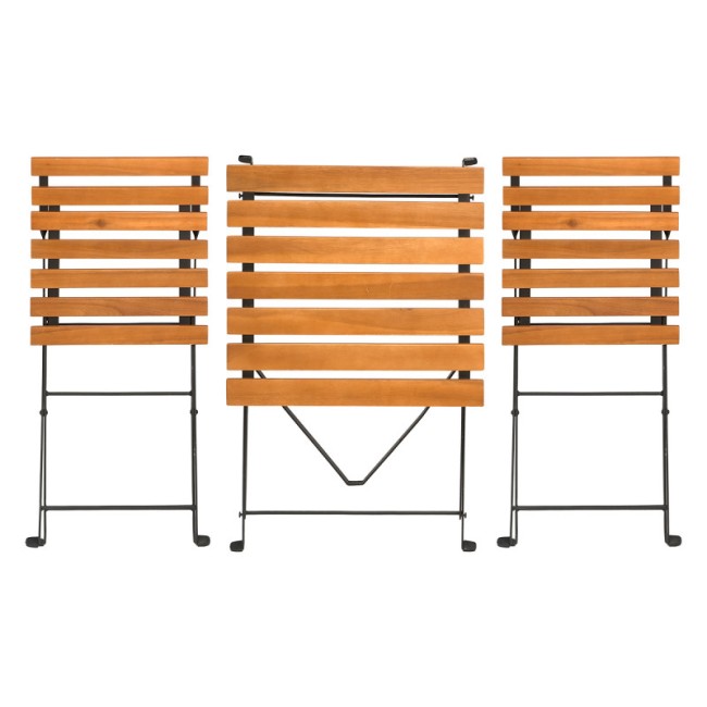 Table + 2 chaises bois foncé métal – ensemble repas compact Set table 2 chaises bois foncé pieds métal style industriel