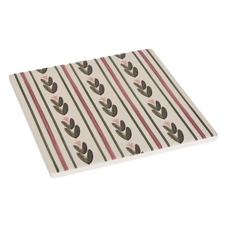 dessous de plat grès 18x18 cm décor fleurs multicolore dessous de plat grès 18x18 cm décor fleurs multicolore