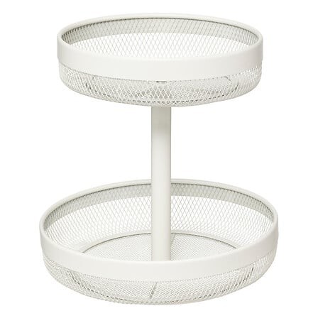 Corbeille à fruits 2 niveaux métal beige – rangement élégant Corbeille à fruits métal beige à 2 niveaux – présentoir fruits cuisine