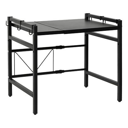 Étagère extensible micro-ondes noire 45,5 cm – support rangement cuisine