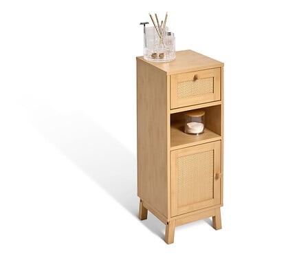 Meuble bas cannage 80 cm – buffet bois naturel style bohème tendance meuble bas cannage 80 cm bois rotin rangement style boheme interieur