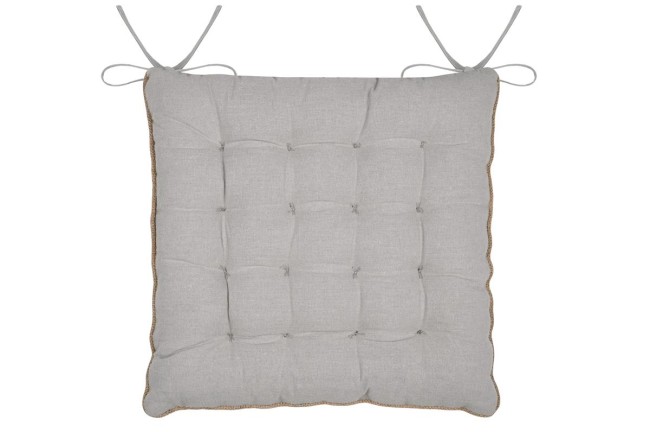 Galette de chaise Pampa écru 38x38 cm coussin confortable motif naturel