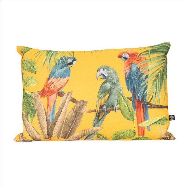 coussin exterieur aras soleil sud etoffe motif exotique anti uv deperlant jardin