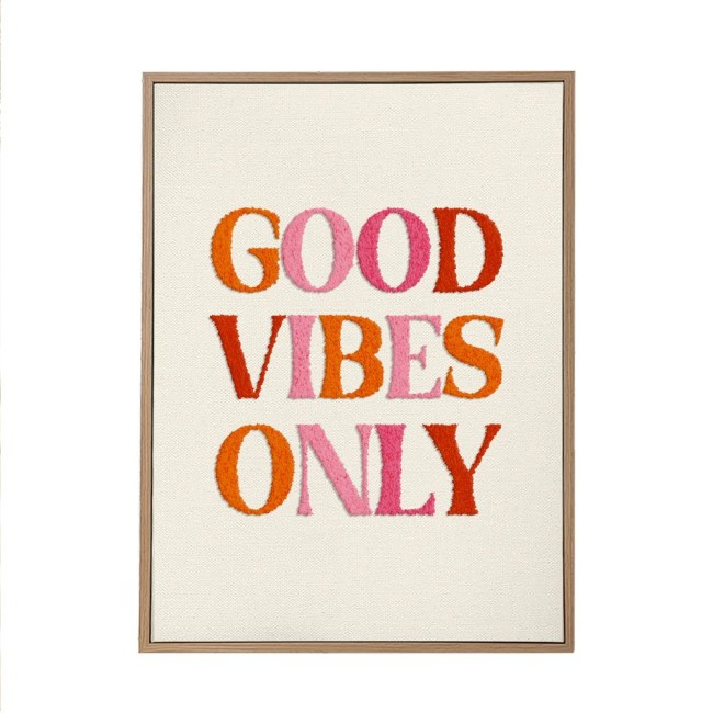 toile tuftée Good Vibes Only 30 x 40 cm pastel toile tuftée Good Vibes Only 30 x 40 cm pastel