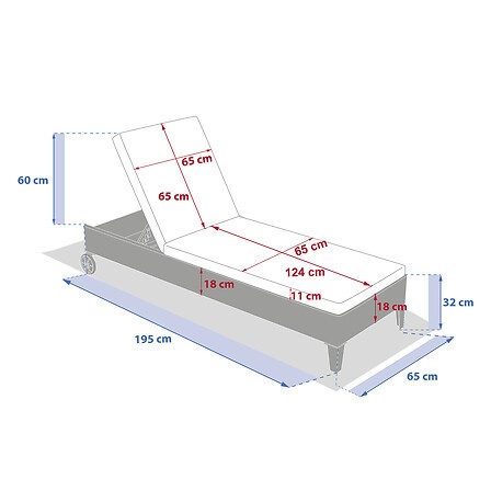 lit de piscine Malta aluminium 1 place 5 positions avec roues