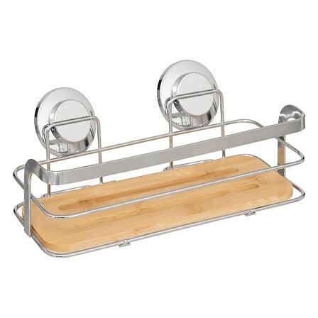 Étagère ventouse bambou – rangement mural sans perçage