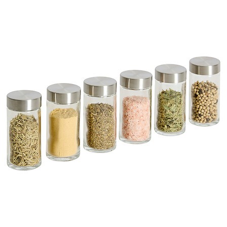 Lot de 6 pots à épices en verre 80 ml