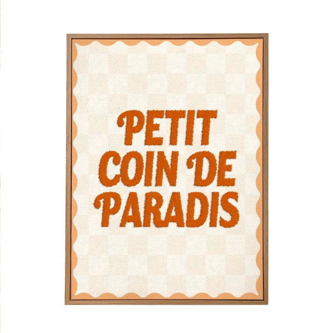 toile tuftée Petit Coin de Paradis 30 x 40 cm toile tuftée Petit Coin de Paradis 30 x 40 cm