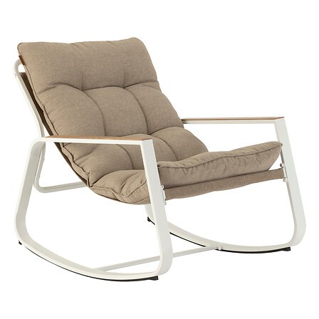 Fauteuil à bascule Felinio taupe Hespéride extérieur jardin terrasse