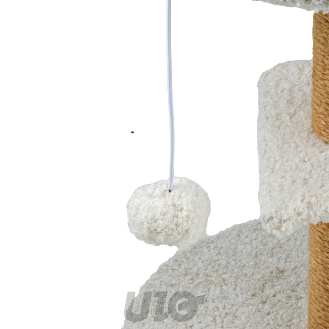 Arbre à chat Wooly écru avec griffoir 40 cm | Irisia Maison
