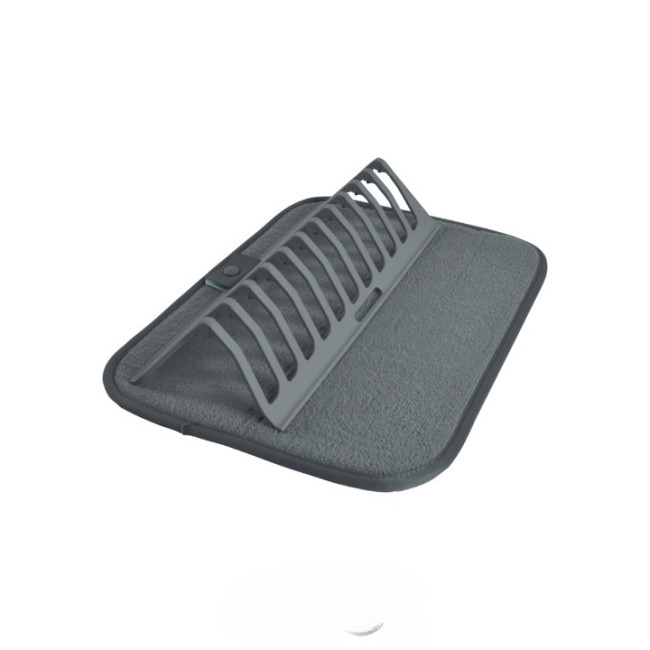 Égouttoir vaisselle microfibre anthracite compact Tapis vaisselle microfibre anthracite avec support assiettes