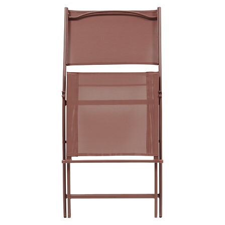 Chaise pliante Modula acajou en métal et texaline – chaise de jardin