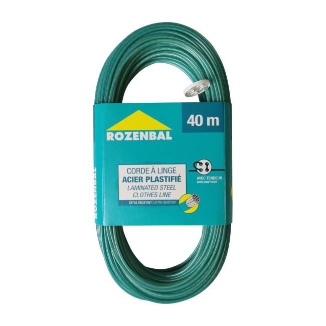 corde à linge acier plastifié 40 mètres séchage du linge