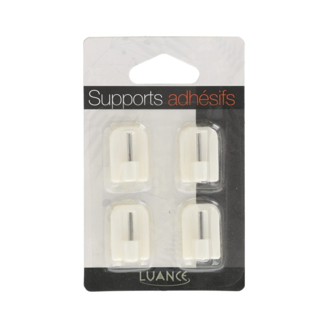 Lot de 4 supports adhésifs blanc pour rideaux Lot de 4 supports adhésifs blanc pour rideaux