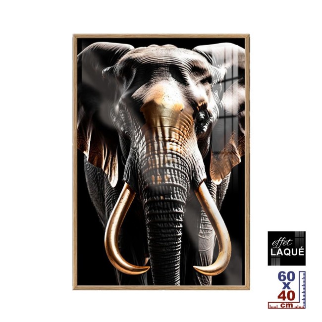 toile effet laqué éléphant doré 40 x 60 cm toile effet laqué éléphant doré 40 x 60 cm