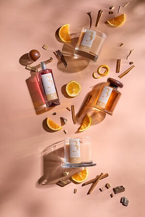 Coffret parfumé  ambre Numia – bougies diffuseur et spray