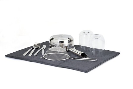 Lot tapis antidérapant 50x150cm et tapis vaisselle microfibre 38x50cm