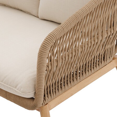 Fauteuil de salon de jardin ORISSA taupe – siège extérieur confortable