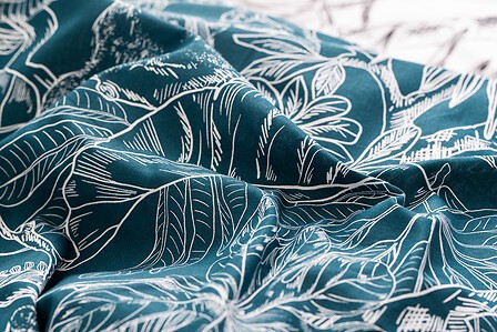 Parure de lit Jungle 240×220 cm coton imprimé jungle – housse + taies confort naturel